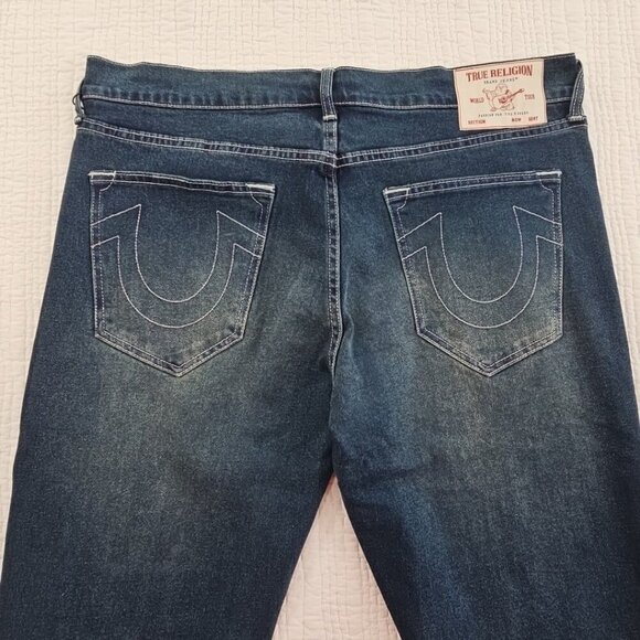True Religion Ricky Jeans Men's 36x34 Med Wash Relaxed Straight Leg NEW NWT - Picture 11 of 16